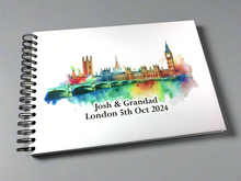 Personalised London Paint A3/A4/A5/Square Travel Holiday Scrapbook, Memory, Photo Album, England, UK