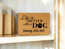 Personalised Kraft Scrapbook A5 A4 Life is Better with a Dog, Photo Album, Keepsake