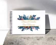 Personalised Blue Purple Leaf Banner A3/A4/A5 Scrapbook, Photo Album, Guest Book, Memory Book, Event Gift