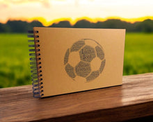 Personalised A3/A4/A5/SQ Word Football Scrapbook, Photo Album, Typography Cloud