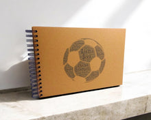 Personalised A3/A4/A5/SQ Word Football Scrapbook, Photo Album, Typography Cloud