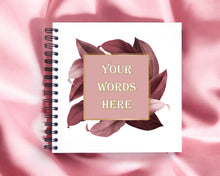 Personalised Pink Leaves Leaf Floral A5/A4/A3/Square Scrapbook, Photo Album, Guest Book, Memory Book