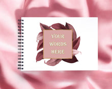 Personalised Pink Leaves Leaf Floral A5/A4/A3/Square Scrapbook, Photo Album, Guest Book, Memory Book