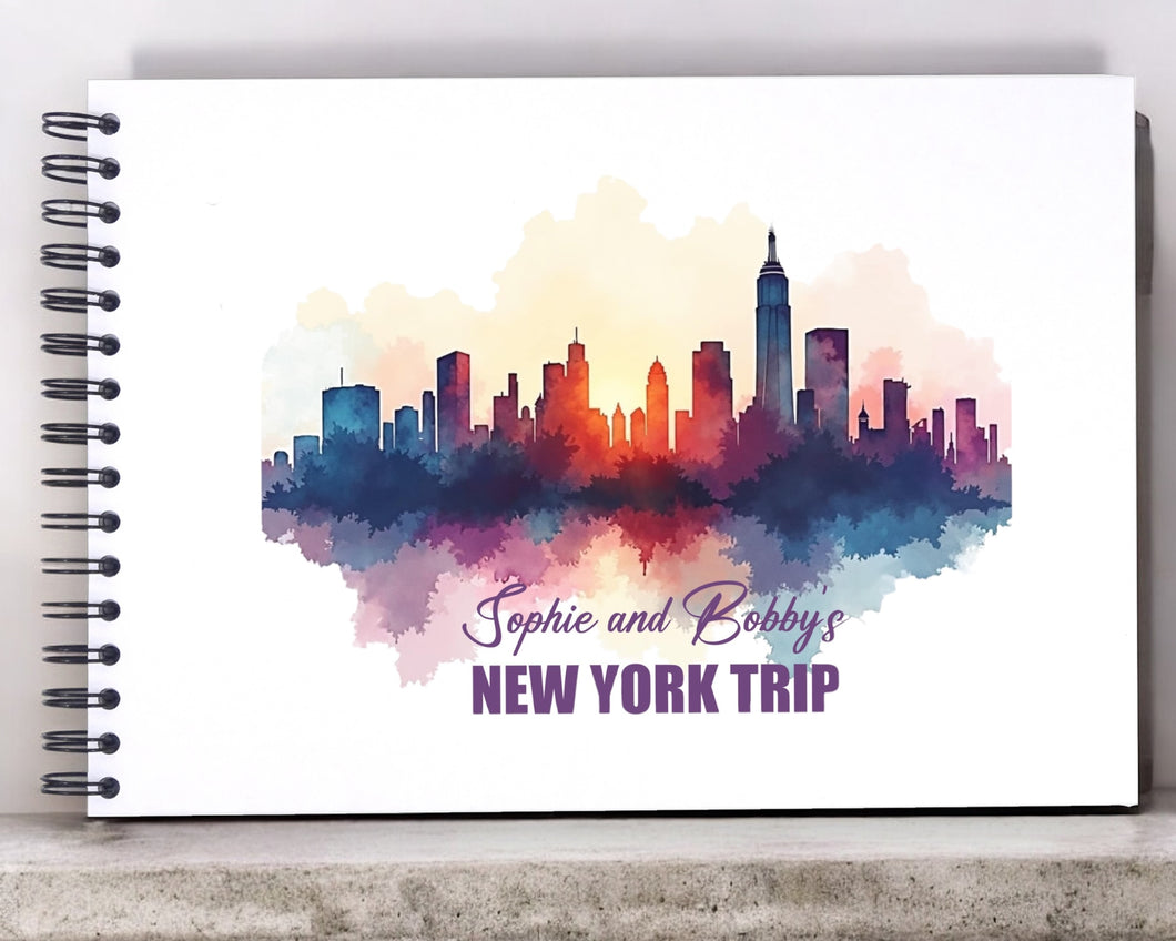 Personalised Purple/Blue NEW YORK A3/A4/A5/Square Travel Holiday Scrapbook, Memory, Photo Album