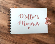 BOW Rose Gold Pink Personalised A5/A4/A3/Square Scrapbook, Photo Album, Guest Book, Memory Book