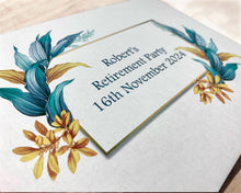 Personalised Blue Gold Leaf A3/A4/A5 Scrapbook, Photo Album, Guest Book, Memory Book, Event Gift