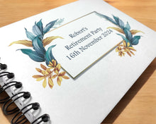 Personalised Blue Gold Leaf A3/A4/A5 Scrapbook, Photo Album, Guest Book, Memory Book, Event Gift