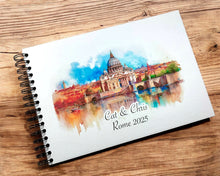 Personalised Rome Paint A3/A4/A5/Square Travel Holiday Scrapbook, Memory, Photo Album, Italy, Europe