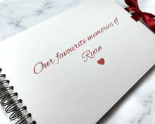 Tied Ribbon Burgundy Personalised A3 A4 A5 Scrapbook, Photo Album, Guest Book, Memory Book, Special Gift, Red Purple