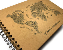 Personalised A5/A4/A3 WORD ART World Map Scrapbook Travel Journal, Photo Album, Gift