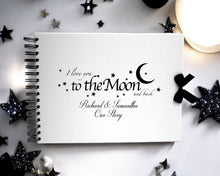 Personalised White Scrapbook A5 A4 Moon and Back, Photo Album, Keepsake