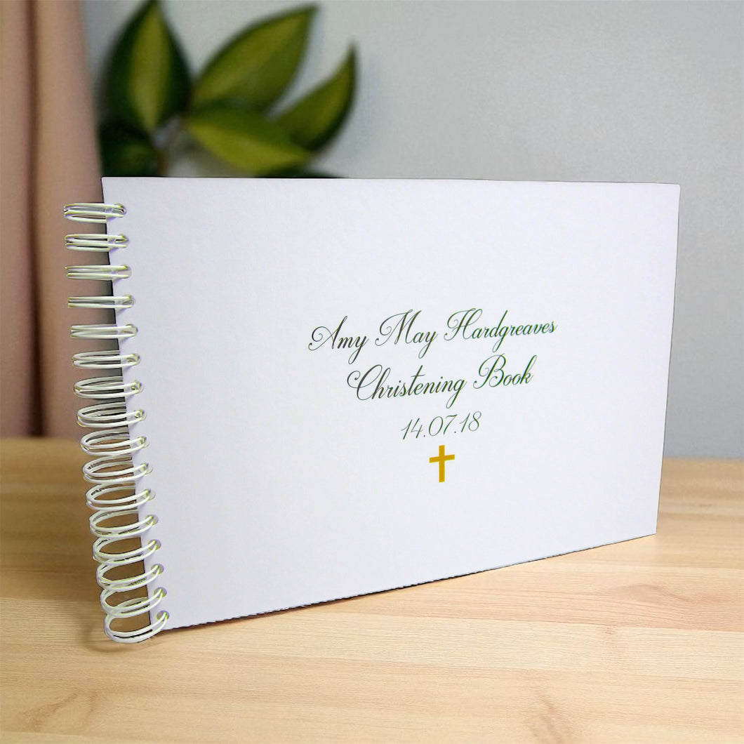 Personalised Christening Book A5/A4 Guestbook, Photo Album, Scrapbook, Keepsake