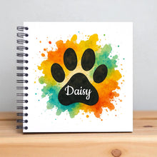Personalised Splash Paw Dog Cat Print, A3/A4/A5 Scrapbook, Photo Album, Training, Memory Book, Puppy Kitten
