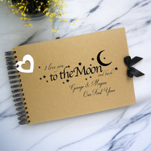 Personalised Kraft Scrapbook A5 A4 Moon and Back, Photo Album, Keepsake