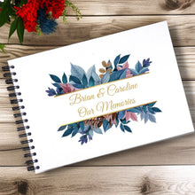 Personalised Blue Purple Leaf Banner A3/A4/A5 Scrapbook, Photo Album, Guest Book, Memory Book, Event Gift