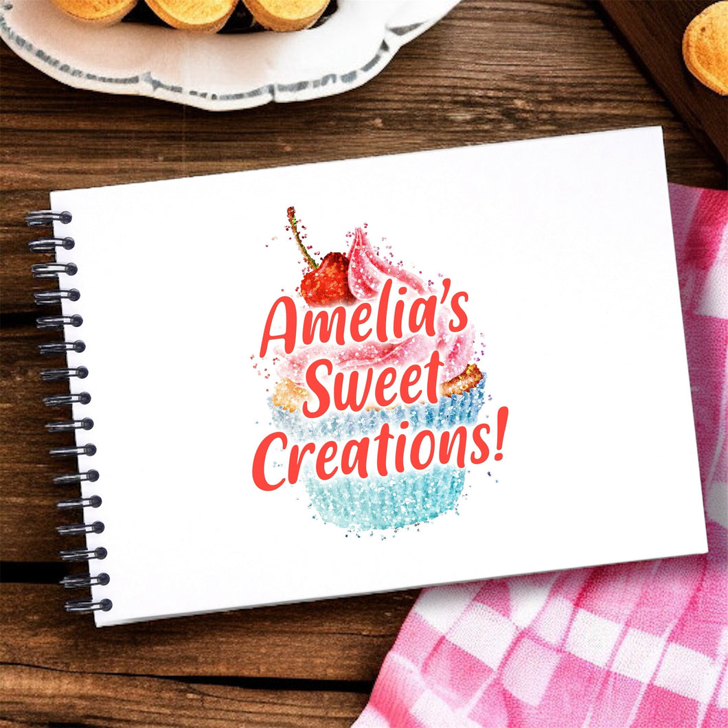 Personalised Cupcake Baking Cooking A3/A4/A5 Scrapbook, Photo Album, Guest Book, Memory Book, Event Gift