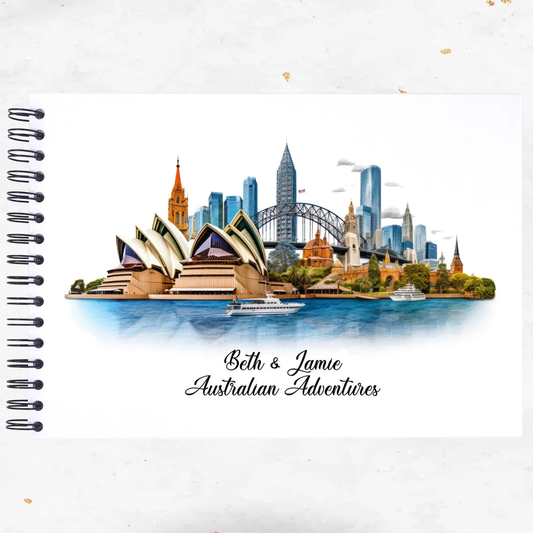 Personalised Australia Paint A3/A4/A5/Square Travel Holiday Scrapbook, Memory, Photo Album, Sydney