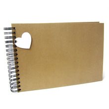 Personalised Italic A3/A4/A5/Square Kraft Board Scrapbook, Photo Album, Guest Book with Heart Gift Tag