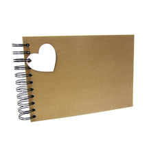 Personalised Italic A3/A4/A5/Square Kraft Board Scrapbook, Photo Album, Guest Book with Heart Gift Tag