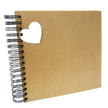 Personalised Italic A3/A4/A5/Square Kraft Board Scrapbook, Photo Album, Guest Book with Heart Gift Tag