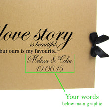 Personalised Kraft Scrapbook A5 A4 Love Story, Photo Album, Keepsake