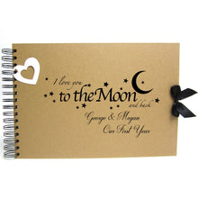 Personalised Kraft Scrapbook A5 A4 Moon and Back, Photo Album, Keepsake