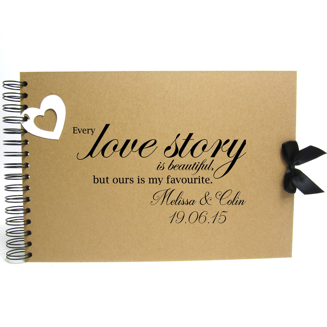 Personalised Kraft Scrapbook A5 A4 Love Story, Photo Album, Keepsake
