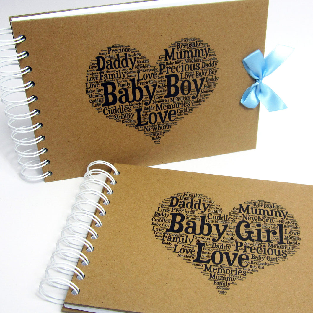 Personalised A5 A4 Baby Shower Scrapbook, New Born, First Year, Photo Album, Memory Gift