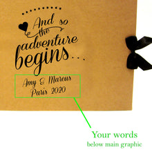 Personalised Kraft Scrapbook A5 A4 So Adventure Begins, Photo Album, Keepsake