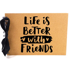 Ribbon, Life Better with Friends, Photo Album, Scrapbook, Blank White Pages, A5