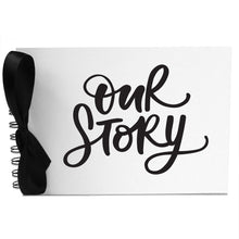 Ribbon, Swirl Our Story, Photo Album, Scrapbook, Blank White Pages, A5