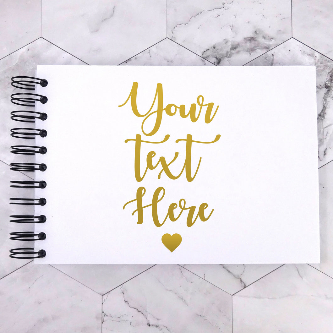Gold Personalised A5/A4/A3/Square Scrapbook, Photo Album, Guest Book, Memory Book