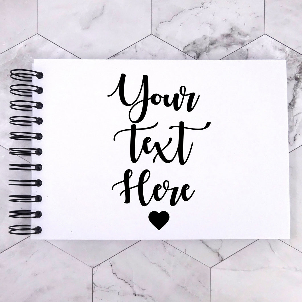 Jet Black Personalised A5/A4/A3/Square Scrapbook, Photo Album, Guest Book, Memory Book