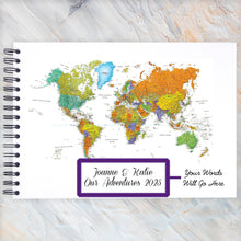 Personalised Splash Scrapbook A5 A4 A3 WORLD MAP, Photo Album, Keepsake