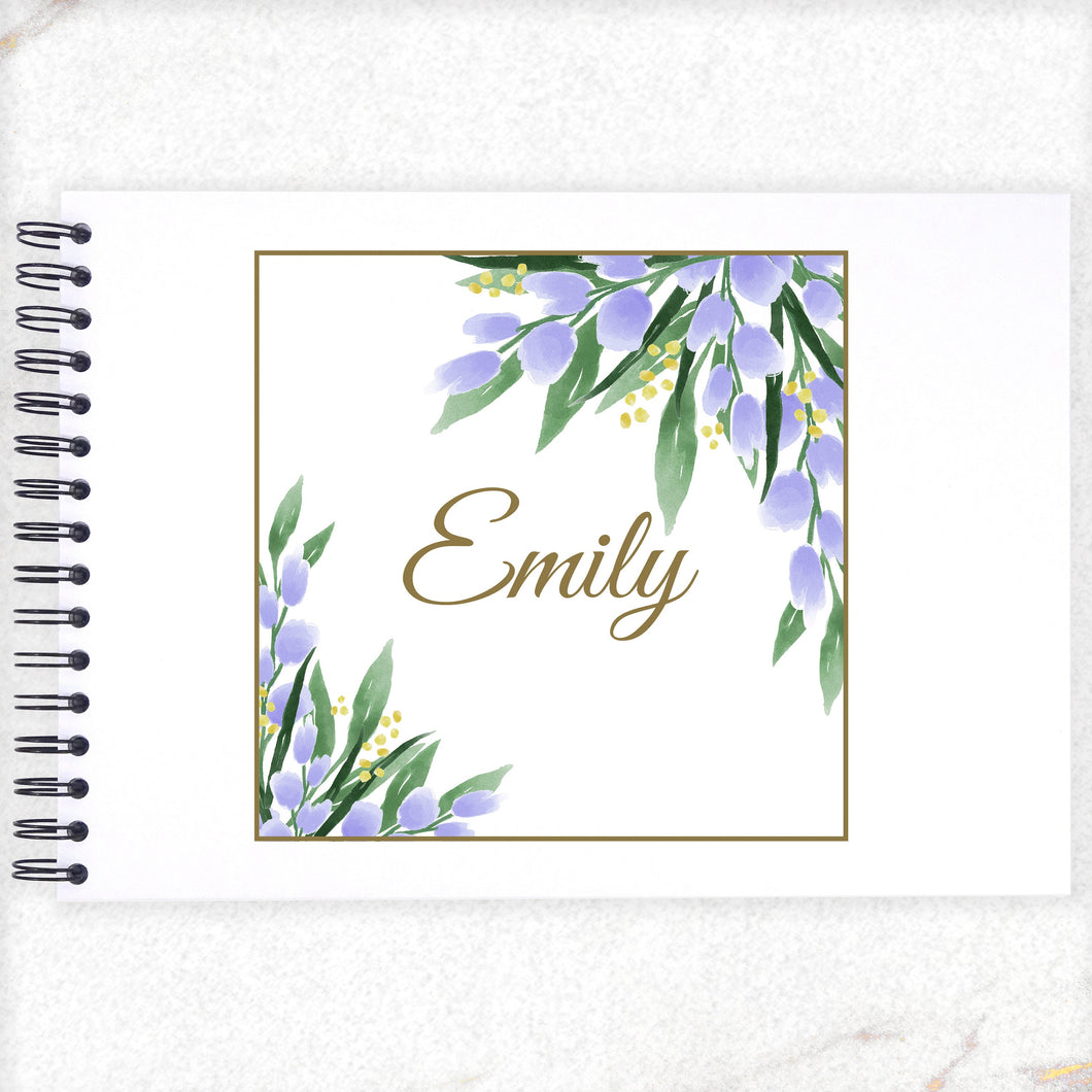 Personalised Purple Tulips Flower A3/A4/A5/Square Scrapbook, Memory, Photo Album