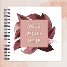 Personalised Pink Leaves Leaf Floral A5/A4/A3/Square Scrapbook, Photo Album, Guest Book, Memory Book