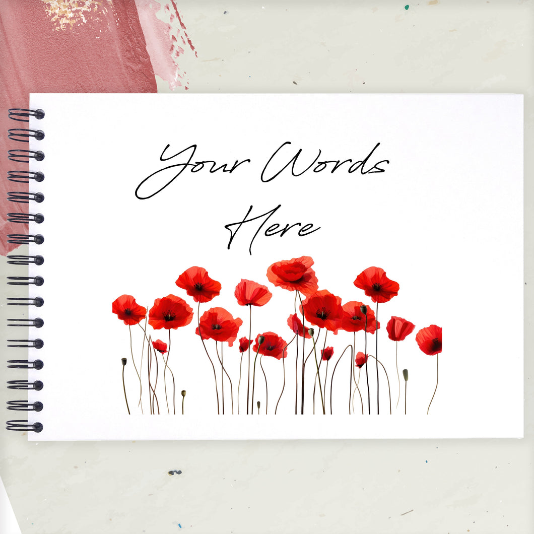 Personalised Poppy A5/A4/A3/Square Scrapbook, Photo Album, Guest Book, Memory Book, Gift