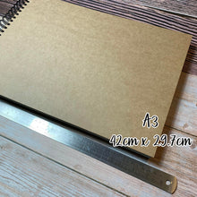 100 Pages A3 Square Blank or Personalised LARGE Photo Album, Guestbook, Scrapbook, Keepsake, Landscape, XL, White Black Kraft Card Sheets