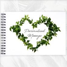 Personalised Leafy Heart A3/A4/A5/Square Travel Holiday Scrapbook, Memory, Photo Album, Floral