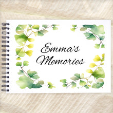 Personalised Watercolour Leaf Border A3/A4/A5/Square Travel Holiday Scrapbook, Memory, Photo Album, Floral