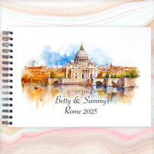 Personalised Rome Paint A3/A4/A5/Square Travel Holiday Scrapbook, Memory, Photo Album, Italy, Europe