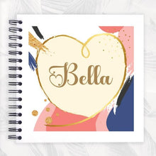 Personalised Love Heart Geometric Square Scrapbook, 8x8 or 12x12, Photo Album, Guest Book, Memory Book