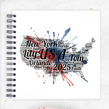 Splash Personalised A3/A4/A5/ USA Travel Holiday Scrapbook, Photo Album, America, Hollywood, New York, Washington, United States