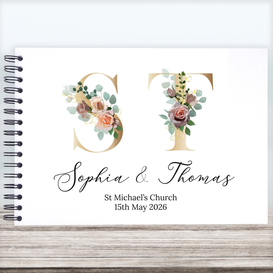 Personalised Initials Monogram Wedding Guestbook A5/A4/A3/Square Scrapbook, Photo Album, Guest Book, Memory Book, Engagement