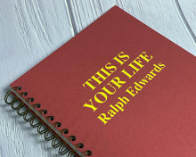 Red Personalised This Is Your Life Memory Book, A4, Scrapbook, Photo Album, Personalised Gift, Portrait