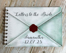 Personalised Envelope Letters to the Bride, Scrapbook, Photo Album, Keepsake, Wax Seal Embellishment, A5 Landscape