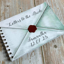 Personalised Envelope Letters to the Bride, Scrapbook, Photo Album, Keepsake, Wax Seal Embellishment, A5 Landscape