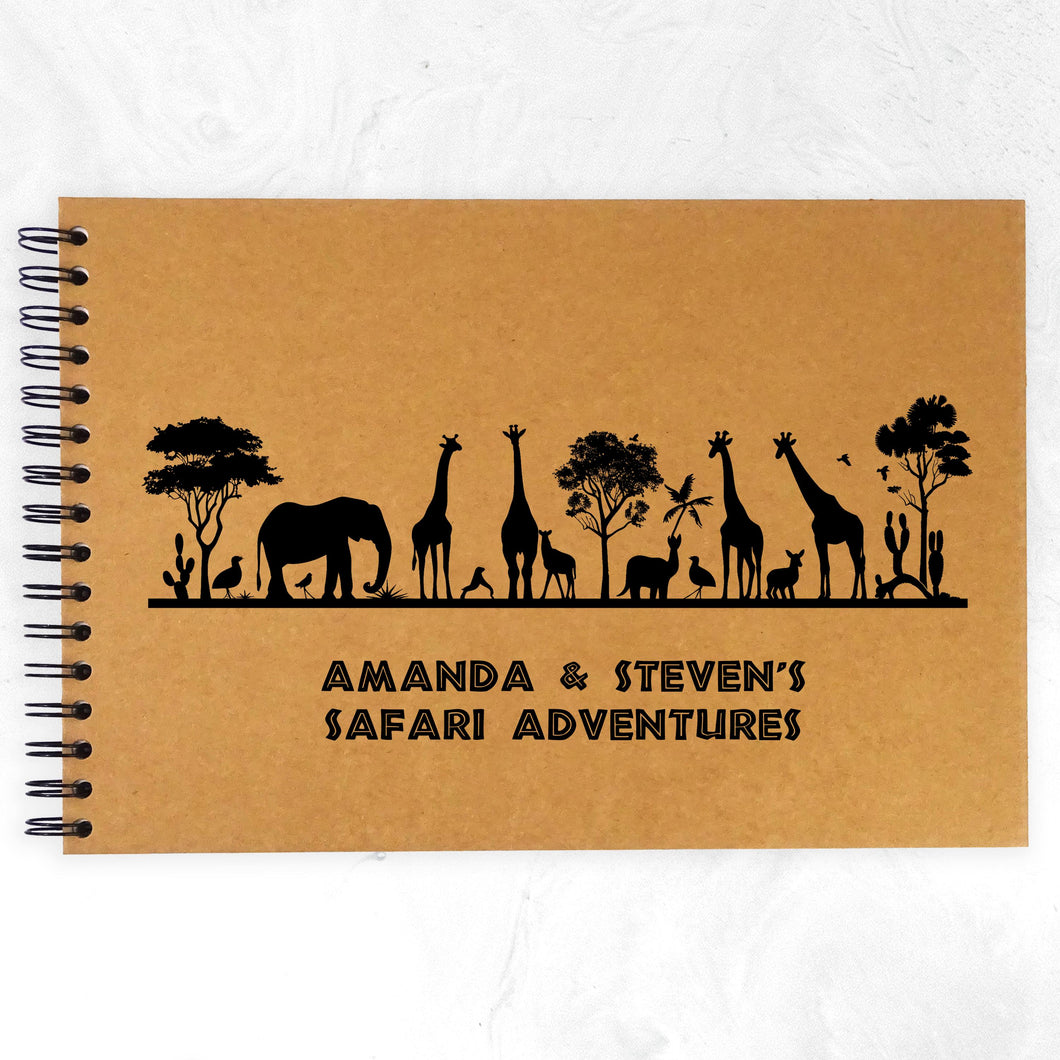 Personalised Safari A5/A4/A3/Square Scrapbook Travel Journal, Photo Album, Sketchbook, Diary, Gift