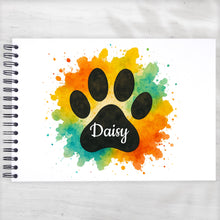 Personalised Splash Paw Dog Cat Print, A3/A4/A5 Scrapbook, Photo Album, Training, Memory Book, Puppy Kitten