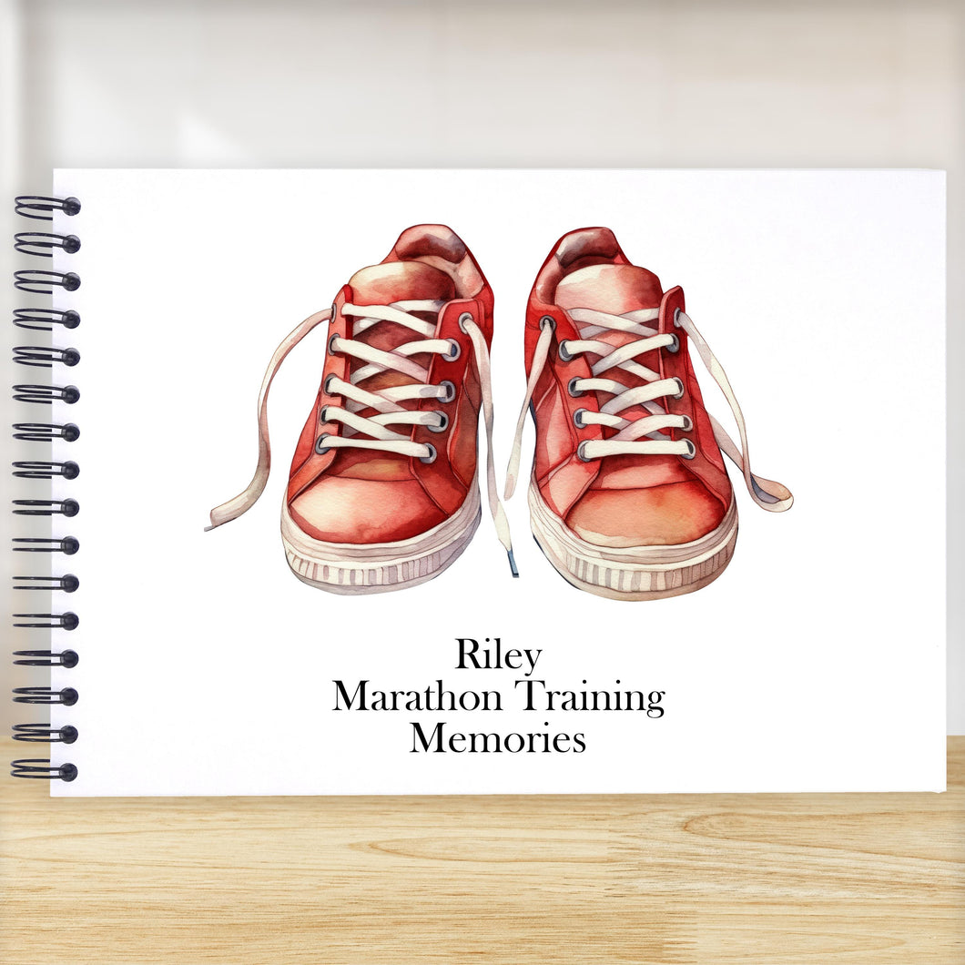 Personalised Running Shoes A5/A4/A3/Square Scrapbook, Photo Album, Guest Book, Memory Book, Marathon, London, New York, Boston, Berlin